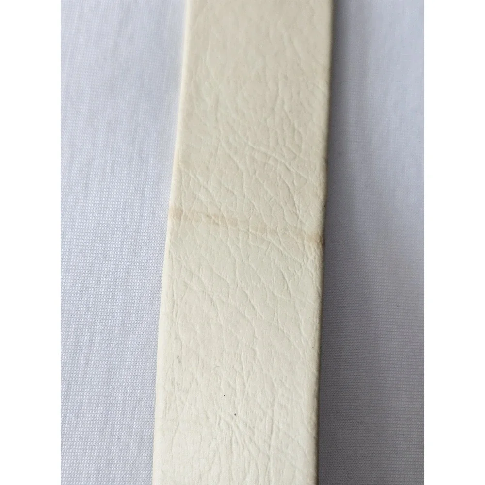 Vtg 1973 Mimi Di N Ivory Cream Leather Gold Buckle Love Birds Sparrows Belt - Picture 8 of 12